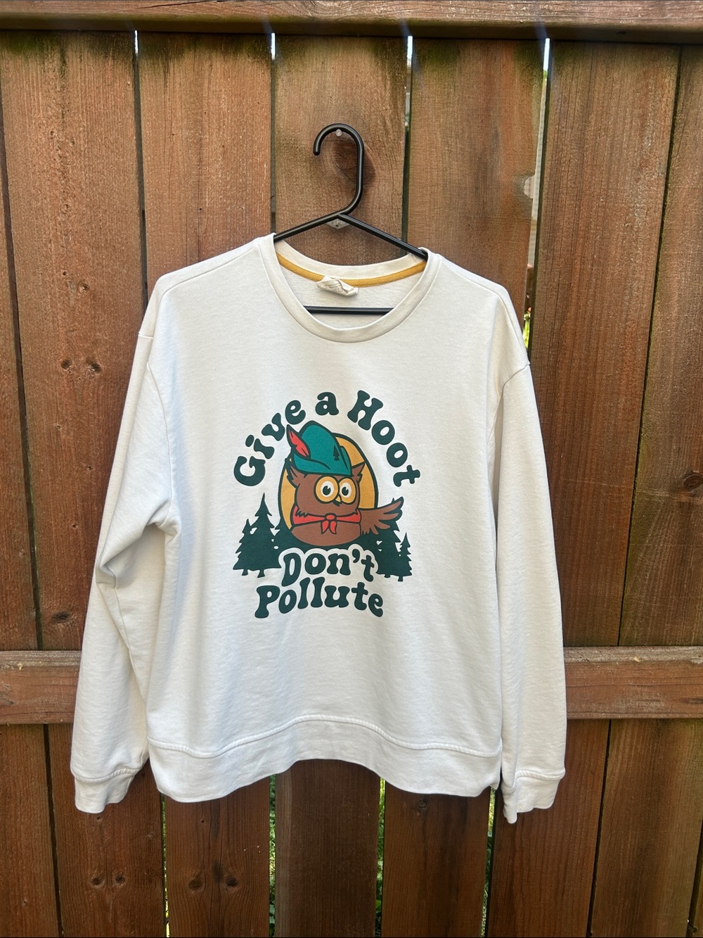 The Landmark Project Owl Graphic Sweatshirt - Cream Size Medium